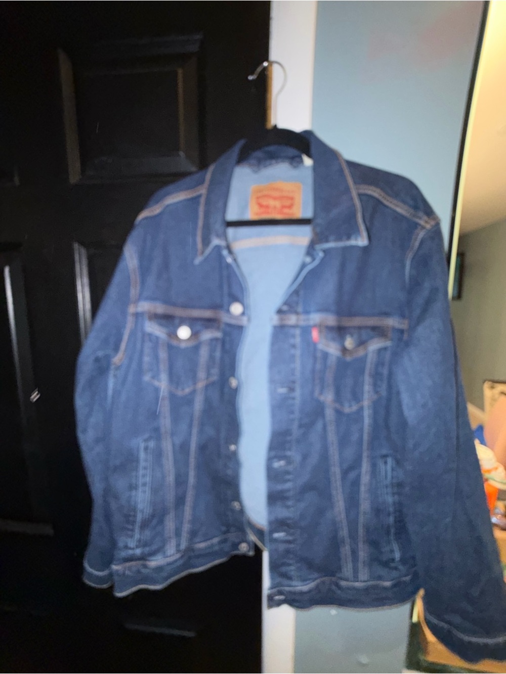 Levi's Dark Blue Denim Jacket with Contrast Stitching